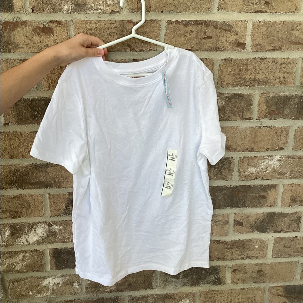Kids Cat & Jack plain white t shirt size 10/12